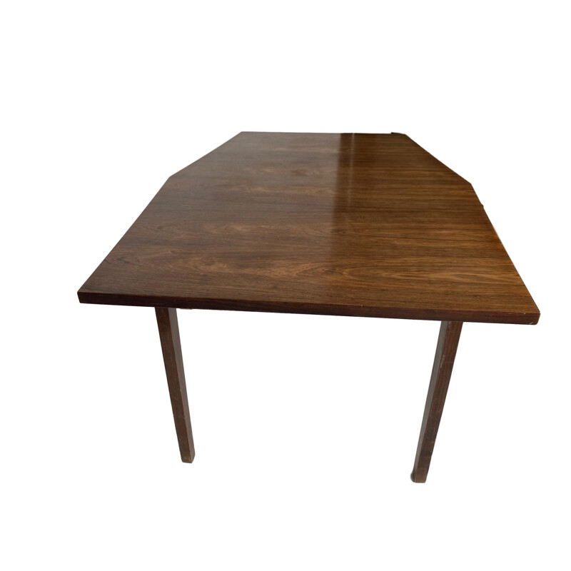 Vintage hexagonal rosewood dining table Scandinavian 1960