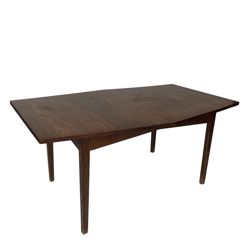 Vintage hexagonal rosewood dining table Scandinavian 1960