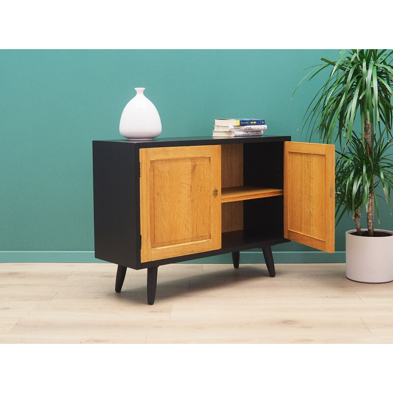 Small vintage danish cabinet black ash 1970