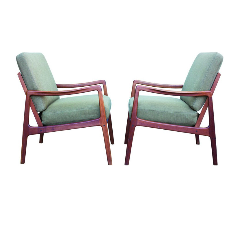 Pair of vintage FD109 Teak Lounge Chair by Ole Wanscher for France & Søn, 1960s