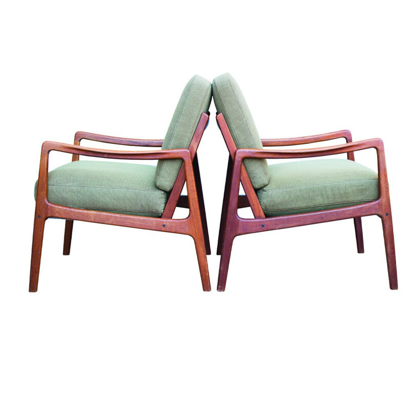 Pair of vintage FD109 Teak Lounge Chair by Ole Wanscher for France & Søn, 1960s