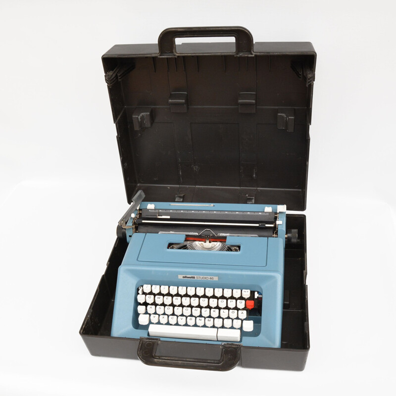 Machine à écrire vintage Olivetti studio 46 valise par M. Bellini Espagne 1970