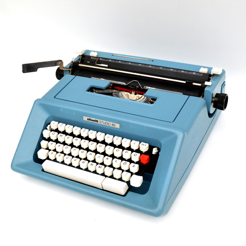 Machine à écrire vintage Olivetti studio 46 valise par M. Bellini Espagne 1970