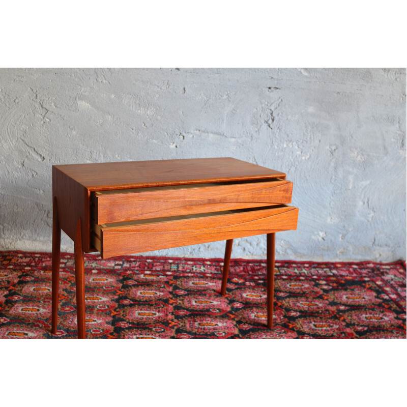 Mid Century Side Table with two drawers, Rimbert Sandholt for Glas & Trä 1960s