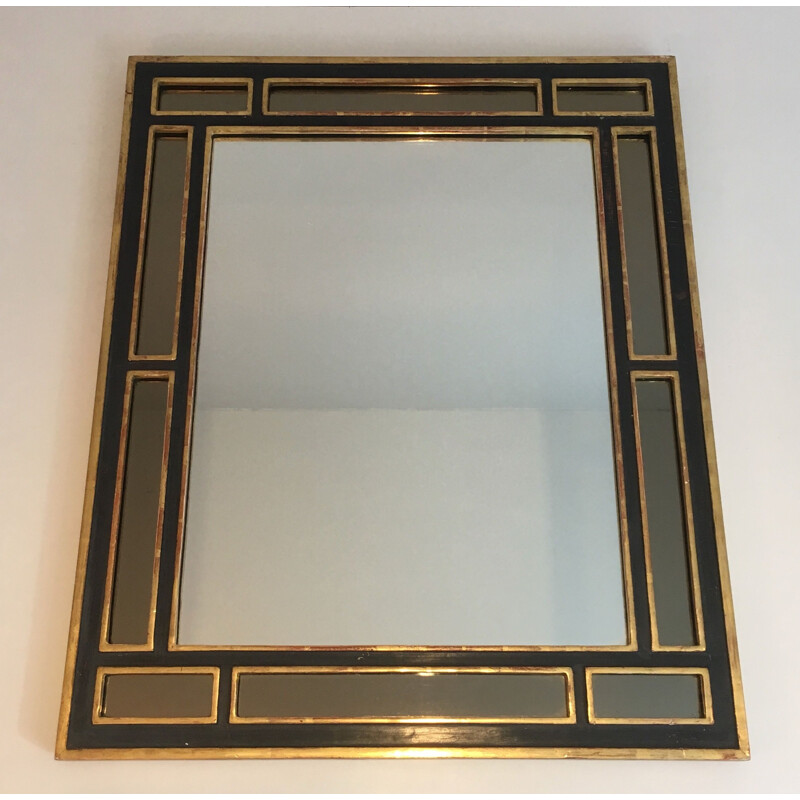 Vintage mirror in gilded wood and polychrome, 1970