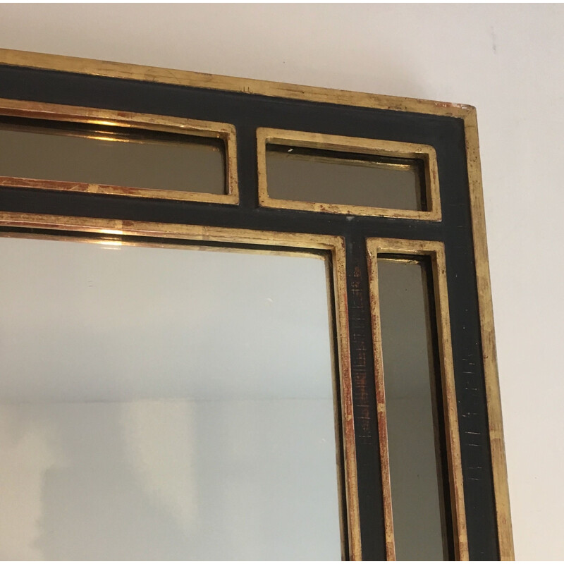 Vintage mirror in gilded wood and polychrome, 1970