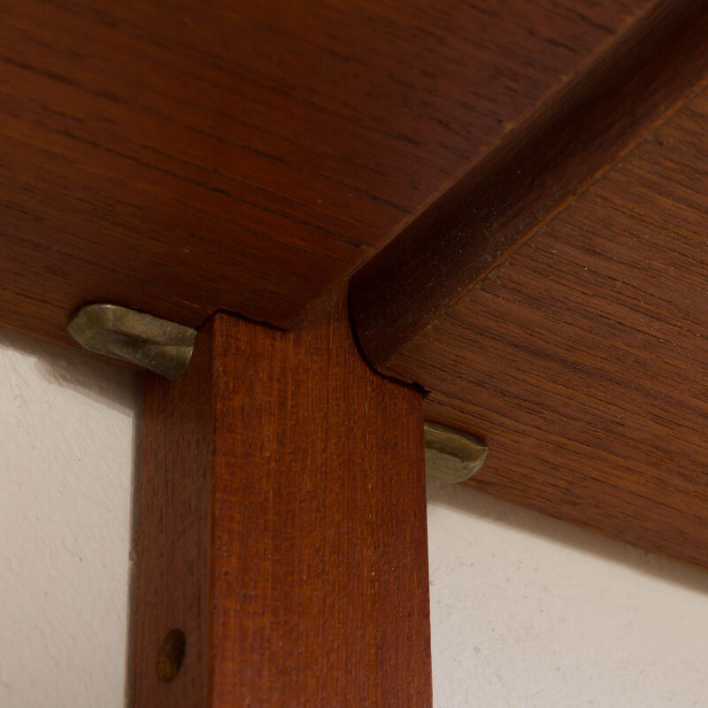 Vintage teak wall unit with 10 shelves in the style of Cadovius Danish 1960s