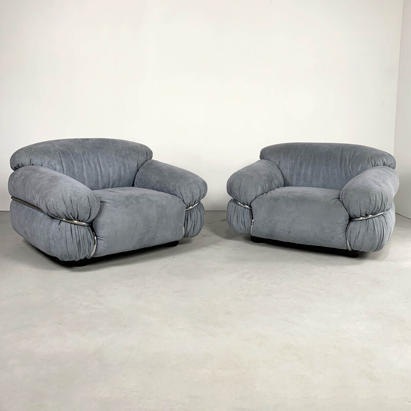 Paire de fauteuils lounge  vintage Sesann de Gianfranco Frattini pour Cassina 1970