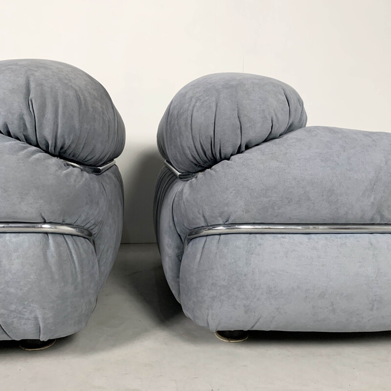 Pair of vintage Sesann Lounge Chairs by Gianfranco Frattini for Cassina, 1970s