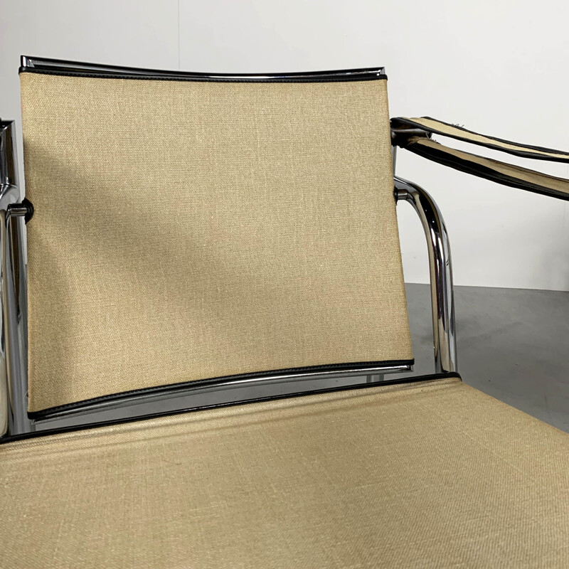 Pair of vintage  Beige LC1 Armchairs by Le Corbusier for Cassina, 1970s
