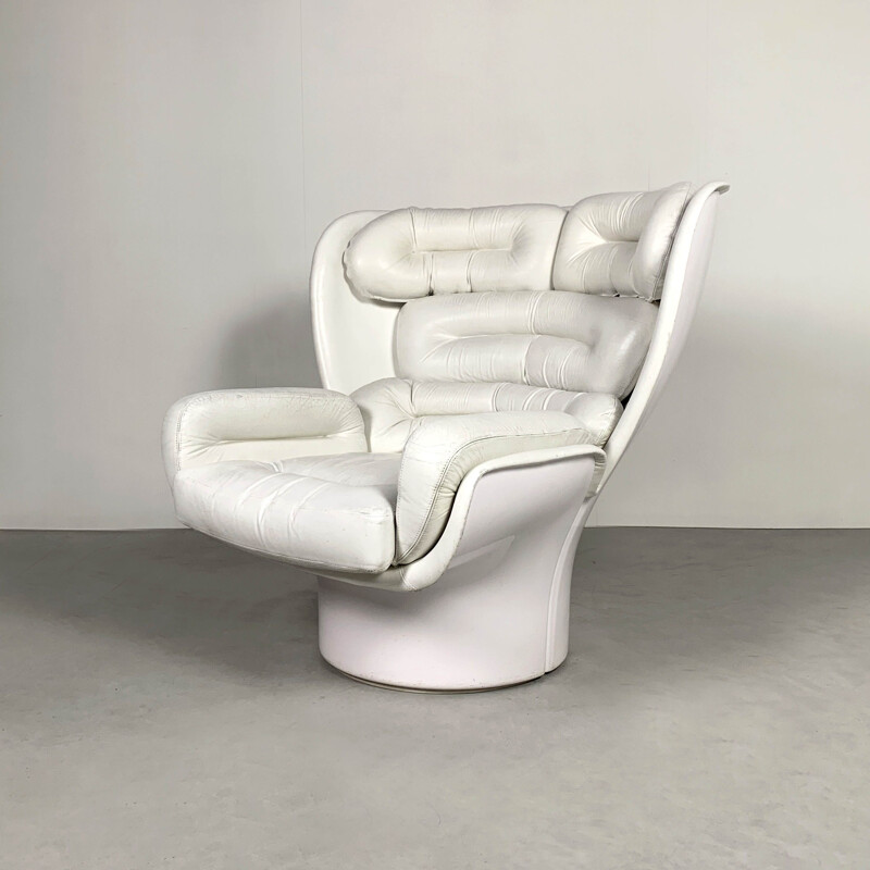 Vintage White Elda Lounge Chair by Joe Colombo for Comfort, 1960s