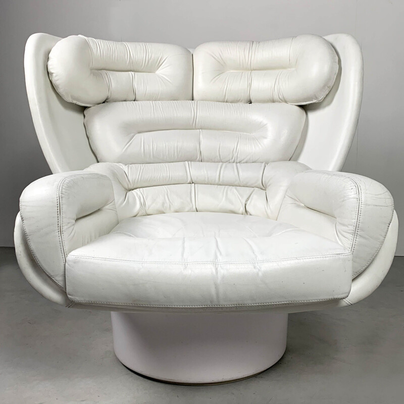 Vintage White Elda Lounge Chair by Joe Colombo for Comfort, 1960s