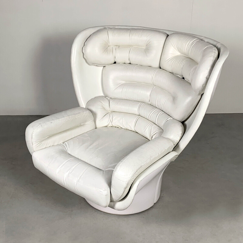 Vintage White Elda Lounge Chair by Joe Colombo for Comfort, 1960s