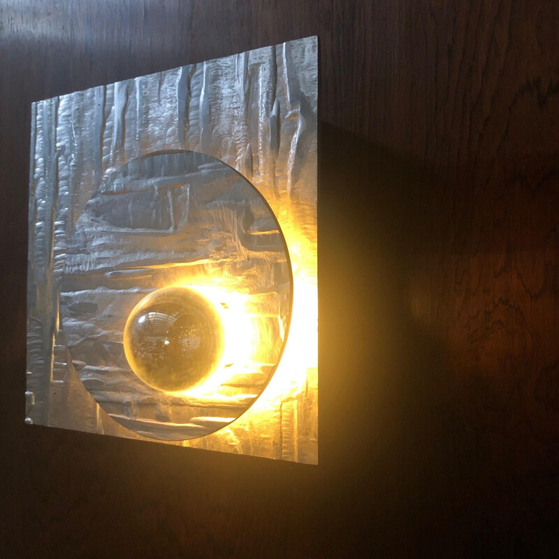 Vintage aluminium wall light 1970  