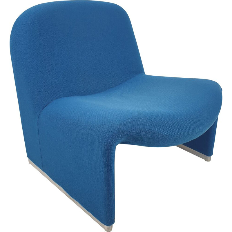 Vintage blue lounge chair  "Alky"  by Giancarlo Piretti for Artifort, 1970