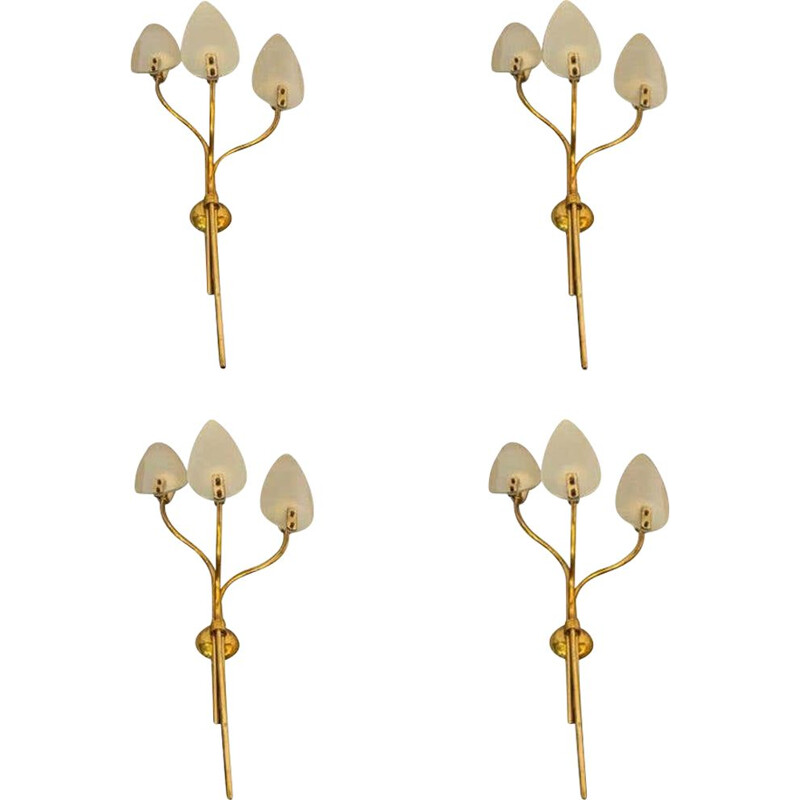 Set of four vintage modern  wall sconces 1950