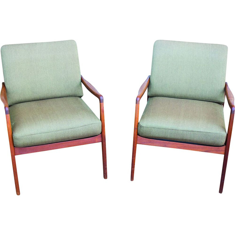 Pair of vintage FD109 Teak Lounge Chair by Ole Wanscher for France & Søn, 1960s