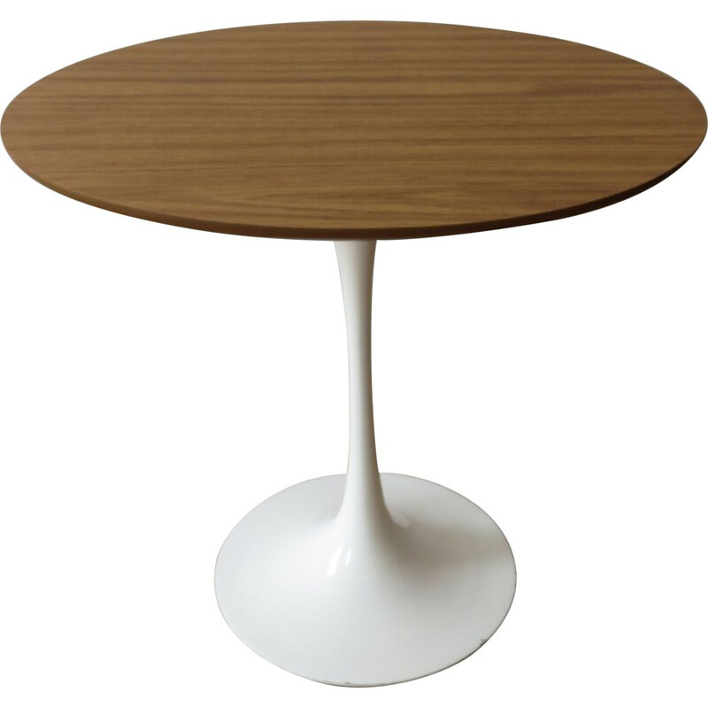 Table d'appoint Vintage Oval Tulip avec plateau en bois de teck par Maurice Burke pour Arkana 1960s