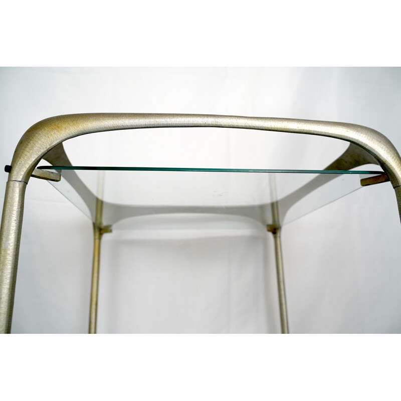 Vintage aluminium bar trolley by Lorenzo Burchiellaro Italy1970