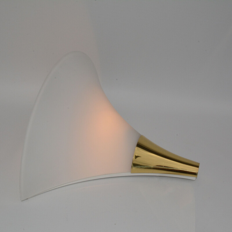 Pair of vintage wall lamps Glashutte Limburg Germany 1970