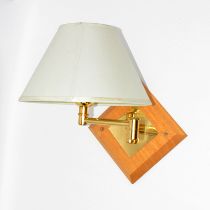 Vintage wall lamp with movable arm lampshade, France 1970