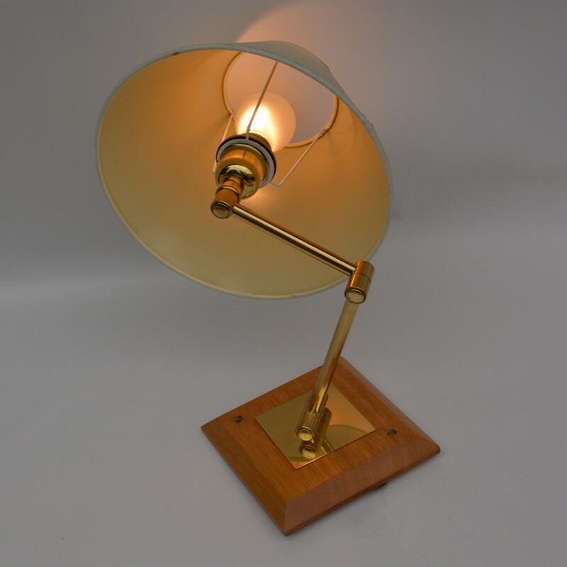 Vintage wall lamp with movable arm lampshade, France 1970