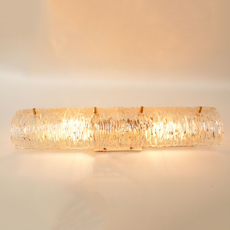 Vintage Ice-glass wall lamp J. T. Kalmar Austria 1960