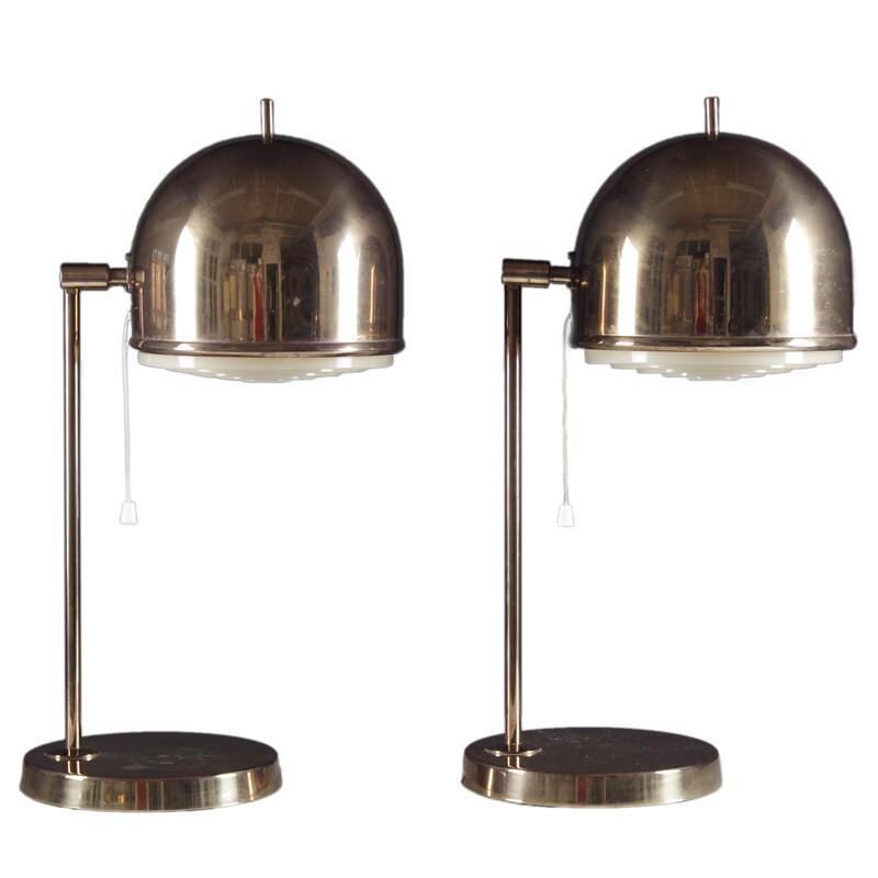 Mid-century Bergboms pair of table lamps in brass - 1970s