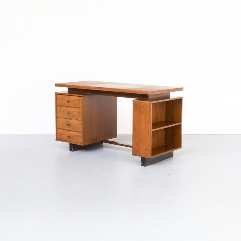 Bureau vintage en placage de teck 1960