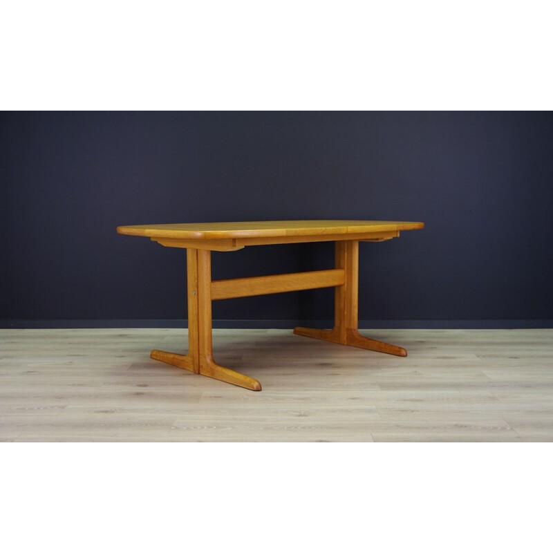 Table à manger vintage en frêne scandinave 1970