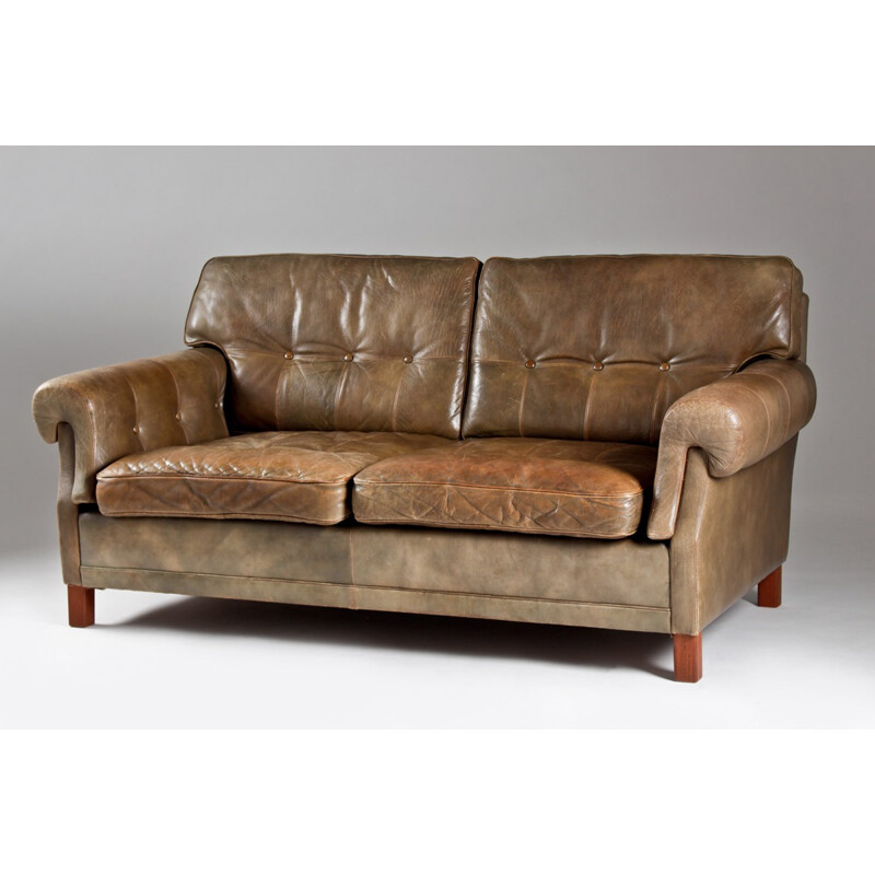 Ope Mobler 2 seater sofa in leather - 1960s
