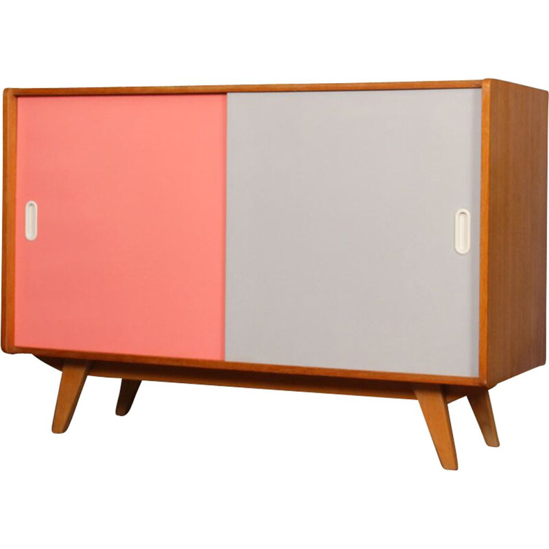 Vintage pink and white chest of drawers by Jiri Jiroutek 1960
