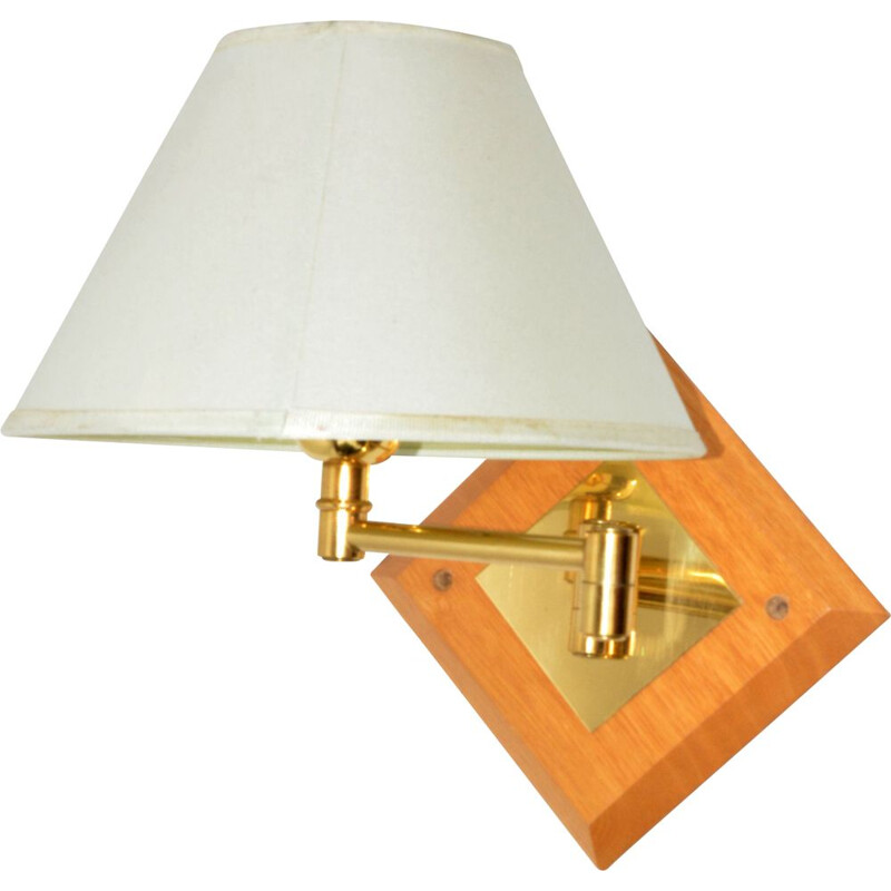 Vintage wall lamp with movable arm lampshade, France 1970