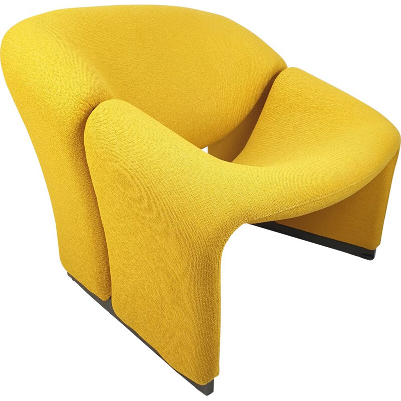 Artifort Groovy Vintage Yellow Armchair Model F580 by Pierre Paulin, 1966