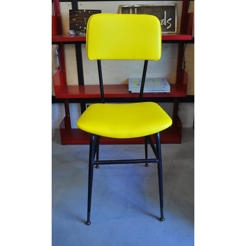 Vintage Chair in sky Eco-leather 1970s