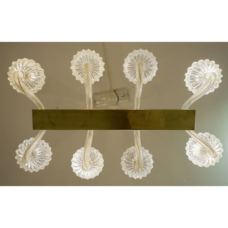 Vintage chandelier by Ercole Barovier Murano 8 Luminous Arms 1930