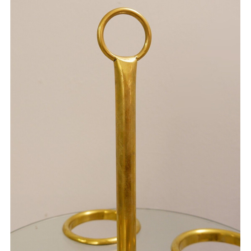 Vintage brass and glass tripod umbrella stand Italian 