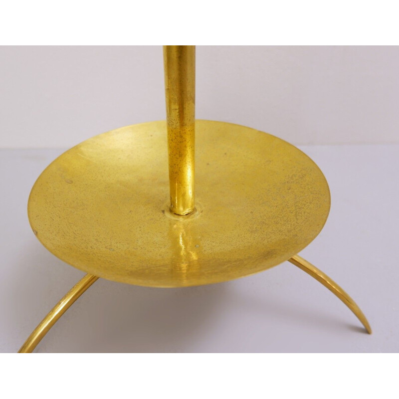 Vintage brass and glass tripod umbrella stand Italian 