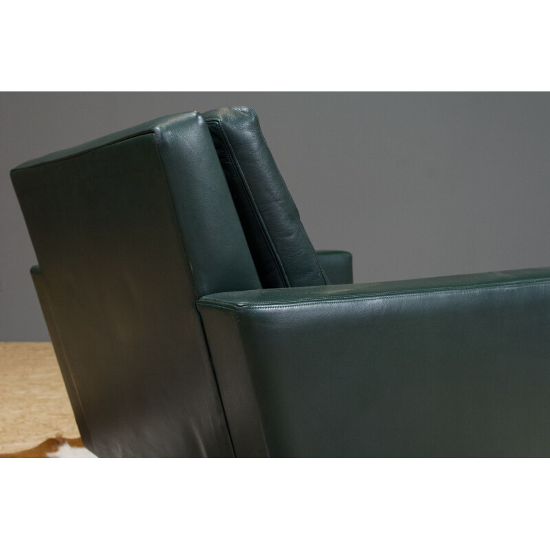 Vintage AP Originals Lounge chair in green leather by Hein Salomonson 1960s