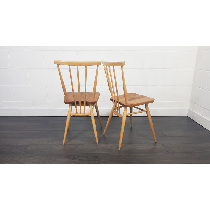 Lot de 2 chaises à manger vintage Ercol Windsor 1960