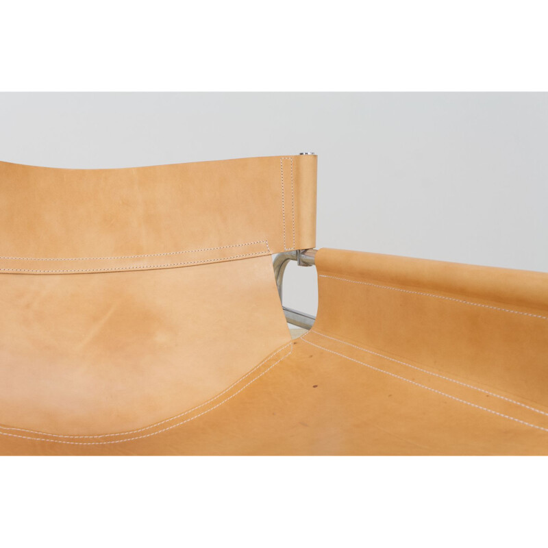 Vintage Walter Antonis Lounge chair in new leather 1970s