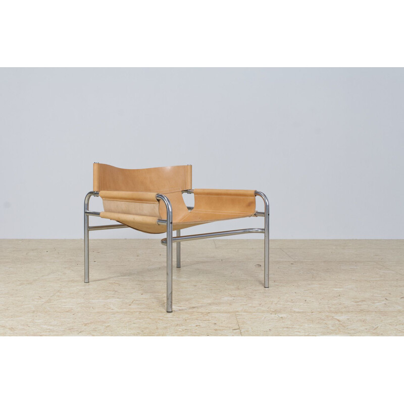 Vintage Walter Antonis Lounge chair in new leather 1970s
