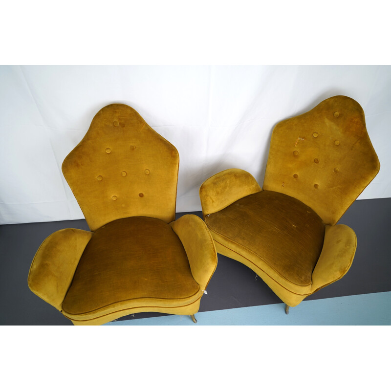 Pair Midcentury Armchairs by Cesare Lacca for Isa Bergamo italy 1950s