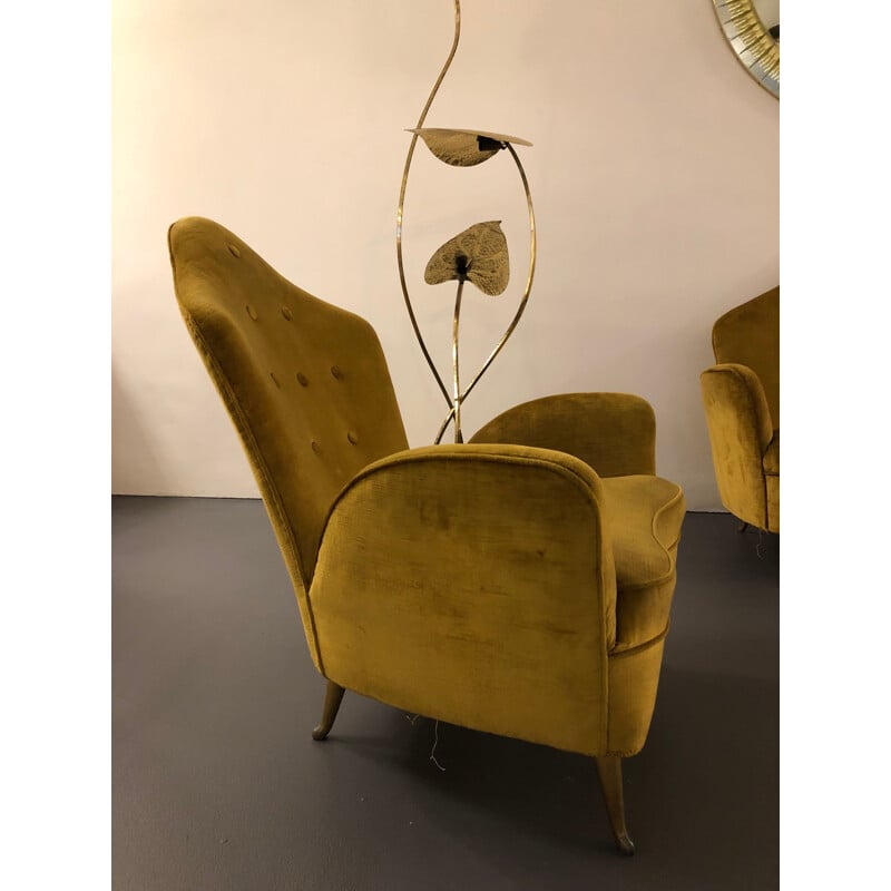 Paire de fauteuils vintage par Cesare Lacca pour Isa Bergamo Italie 1950