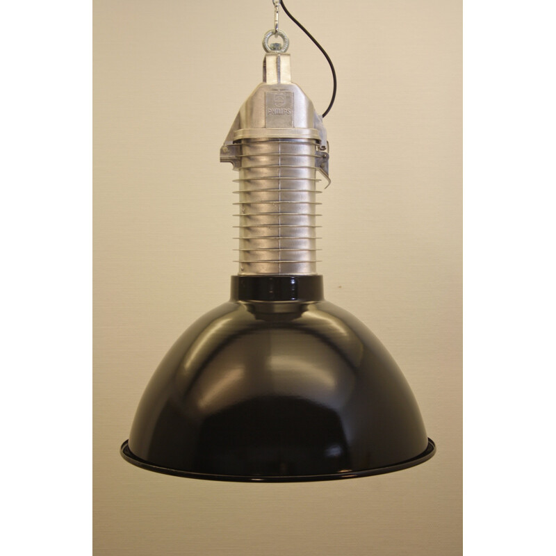 Industrial Philips hanging lamp in enamelled aluminium - 1960s