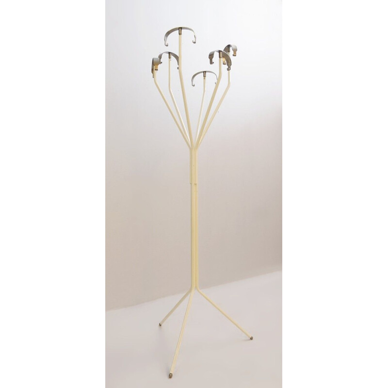 Vintage coat rack Studio BBPR For Artemide in Lacquered Steel And Silver Bronze 1968s