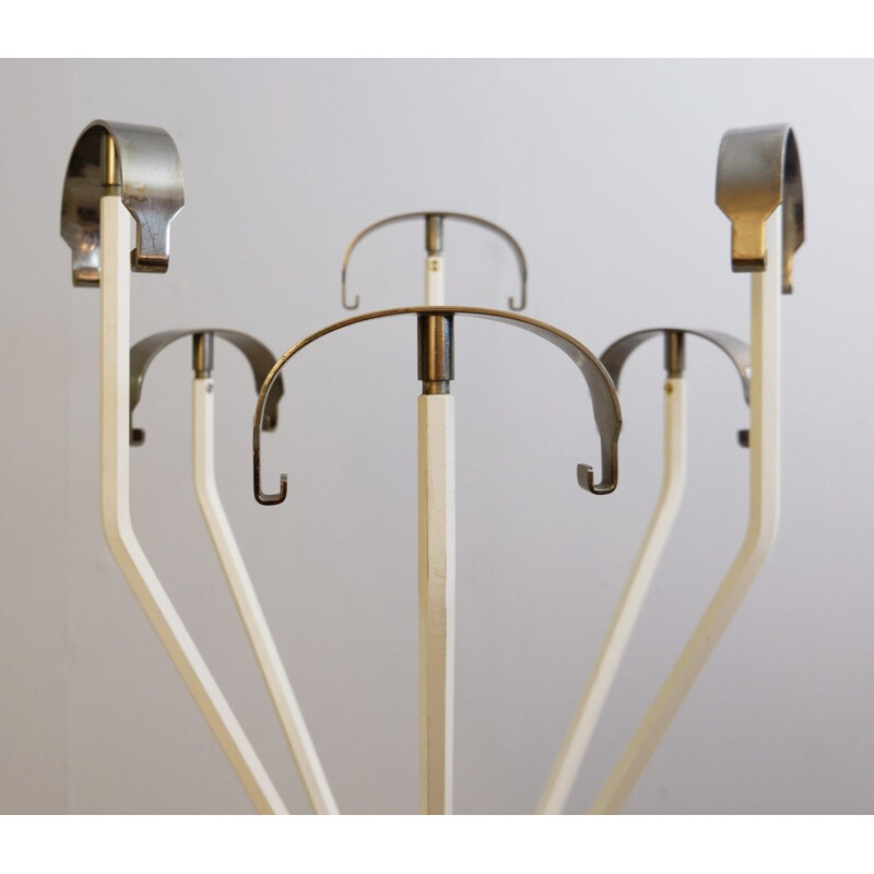 Vintage coat rack Studio BBPR For Artemide in Lacquered Steel And Silver Bronze 1968s