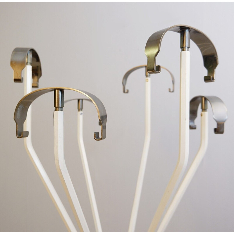 Vintage coat rack Studio BBPR For Artemide in Lacquered Steel And Silver Bronze 1968s