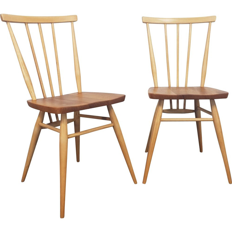 Lot de 2 chaises à manger vintage Ercol Windsor 1960