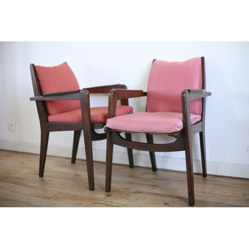 Pair of vintage armchairs by Pierre Guariche Freespan France circa 1950s